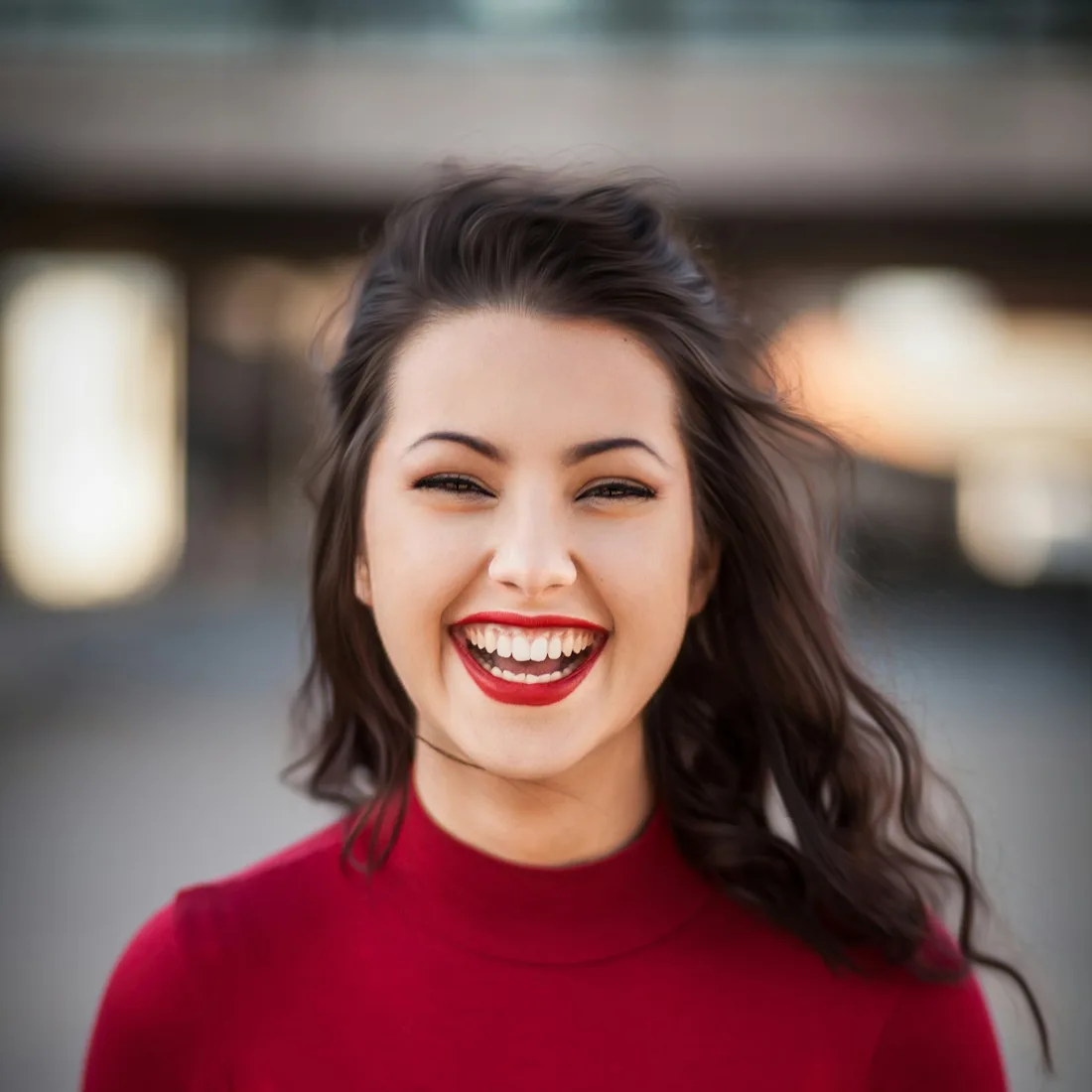 A woman sharing a natural smile